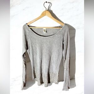 Freeloader Taupe Long Sleeve Waffle Tee